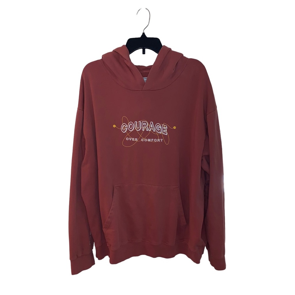 Seek Discomfort Courage Over Comfort Dark Pinkish Pullover Hoodie Size XXL